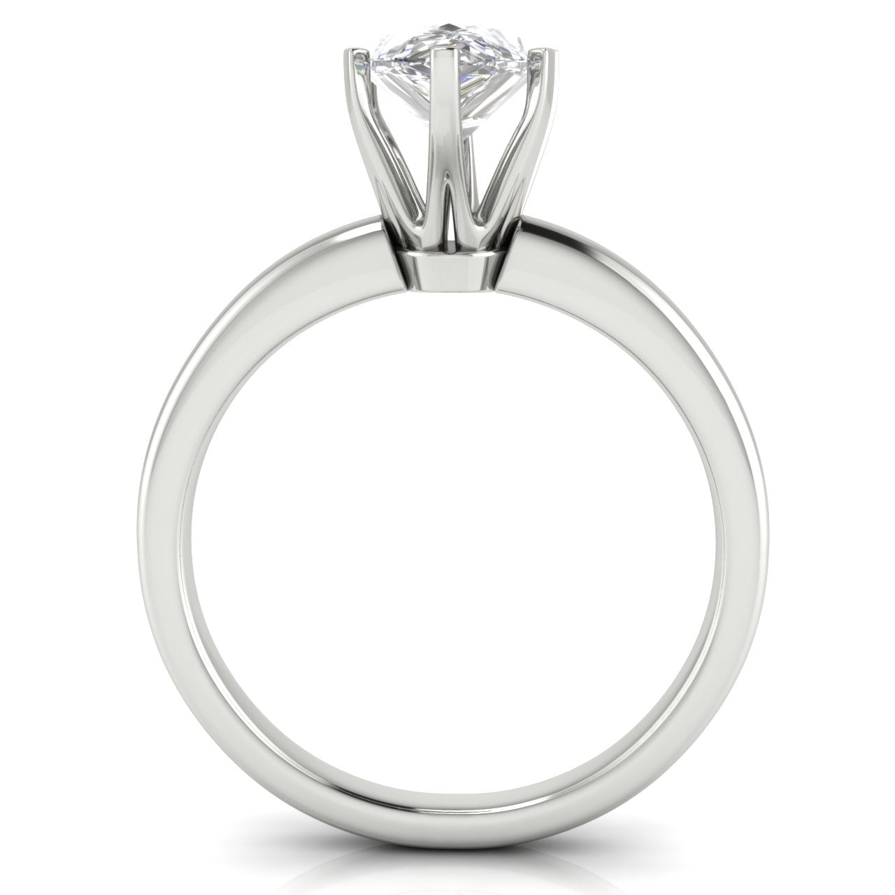 Elegant 6 Prong Pear Shaped Moissanite Engagement Ring