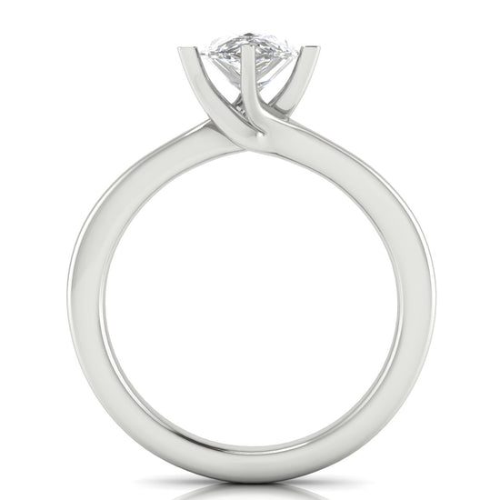 Bypass Pear Shaped Moissanite Engagement Ring