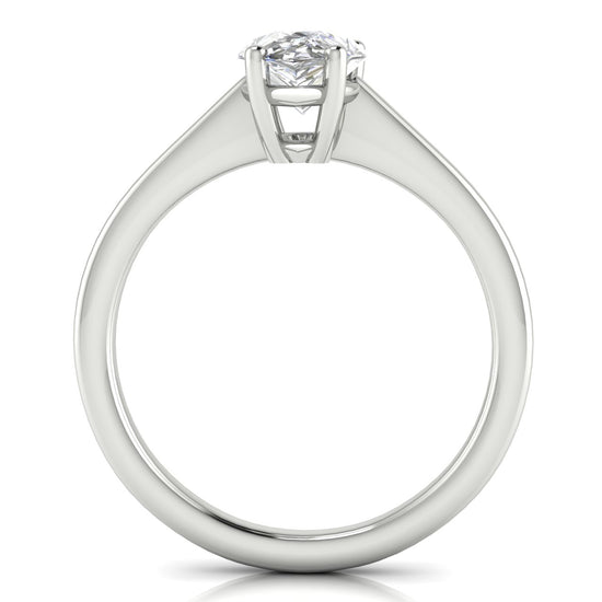 Basket Set Floating Pear Shaped Moissanite Engagement Ring