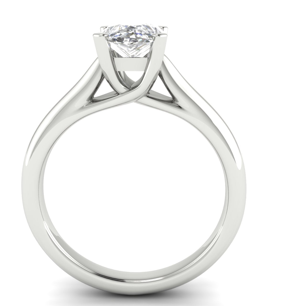 Bypass Basket Pear Shaped Lab Diamond Engagement Ring