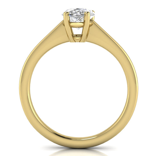 Basket Set Floating Pear Shaped Lab Diamond Engagement Ring