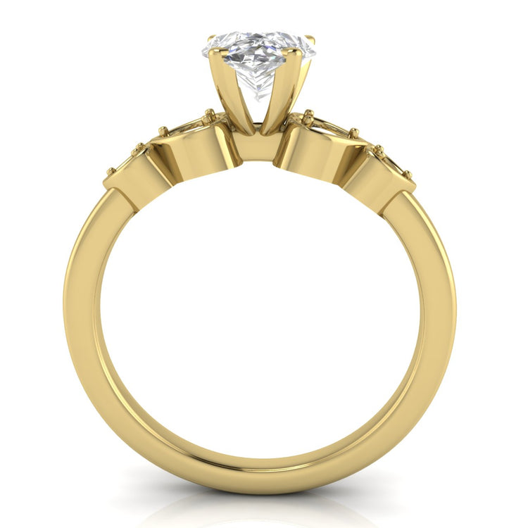 Romance Pear Shaped Moissanite Engagement Ring