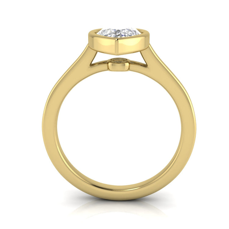 Floating Bezel Pear Shaped Lab Diamond Engagement Ring