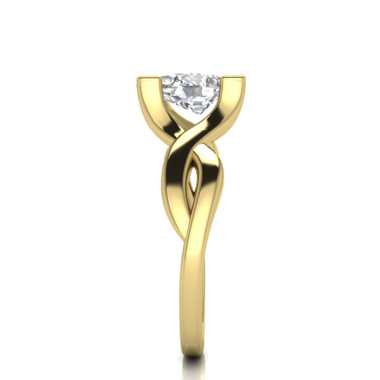 Twisted Shank Pear Shaped Moissanite Engagement Ring