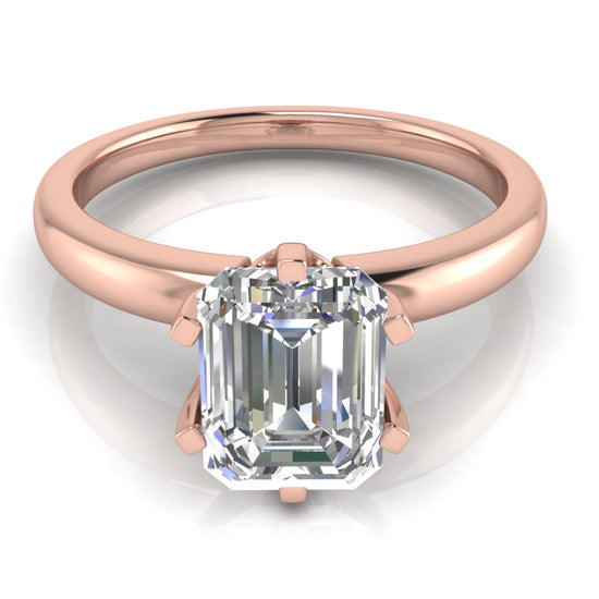 Elegant 6 Prong Emerald Cut Moissanite Engagement Ring