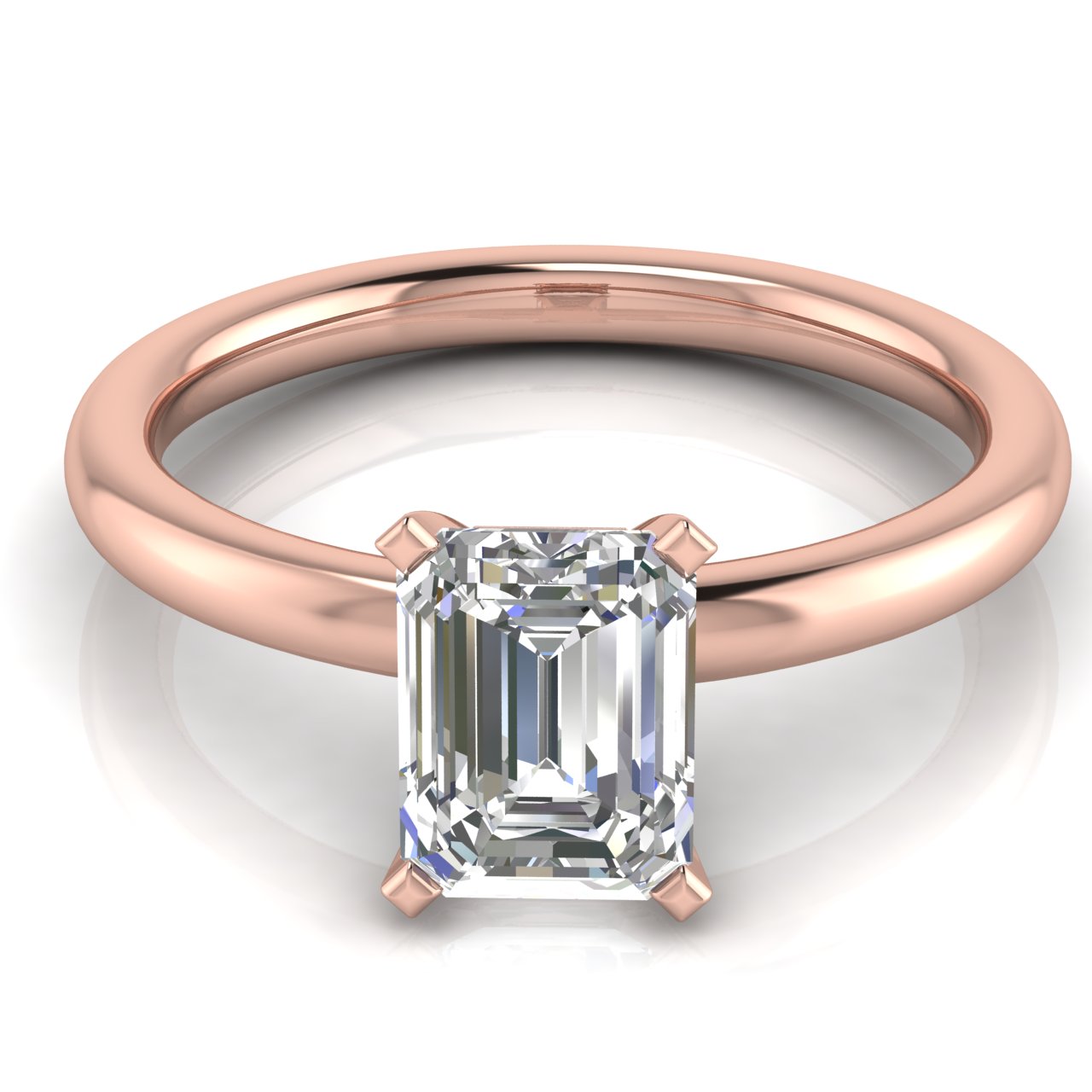 Classic Emerald Cut Moissanite Engagement Ring