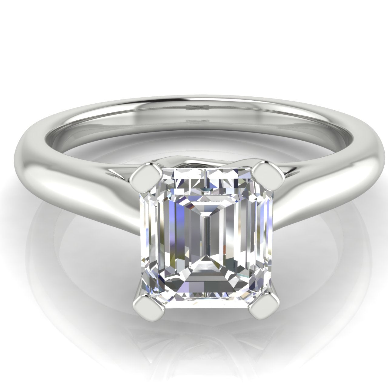 Bypass Basket Emerald Cut Lab Diamond Engagement Ring