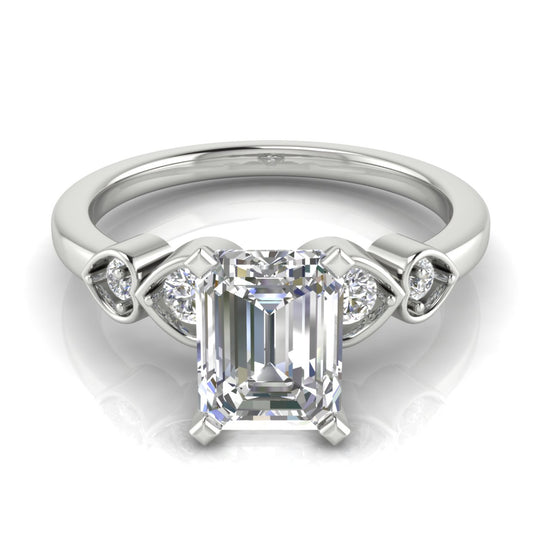 Romance Emerald Cut Lab Diamond Engagement Ring