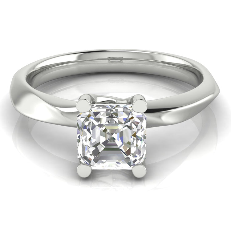 Knife Edge Crossover Emerald Cut Lab Diamond Engagement Ring  