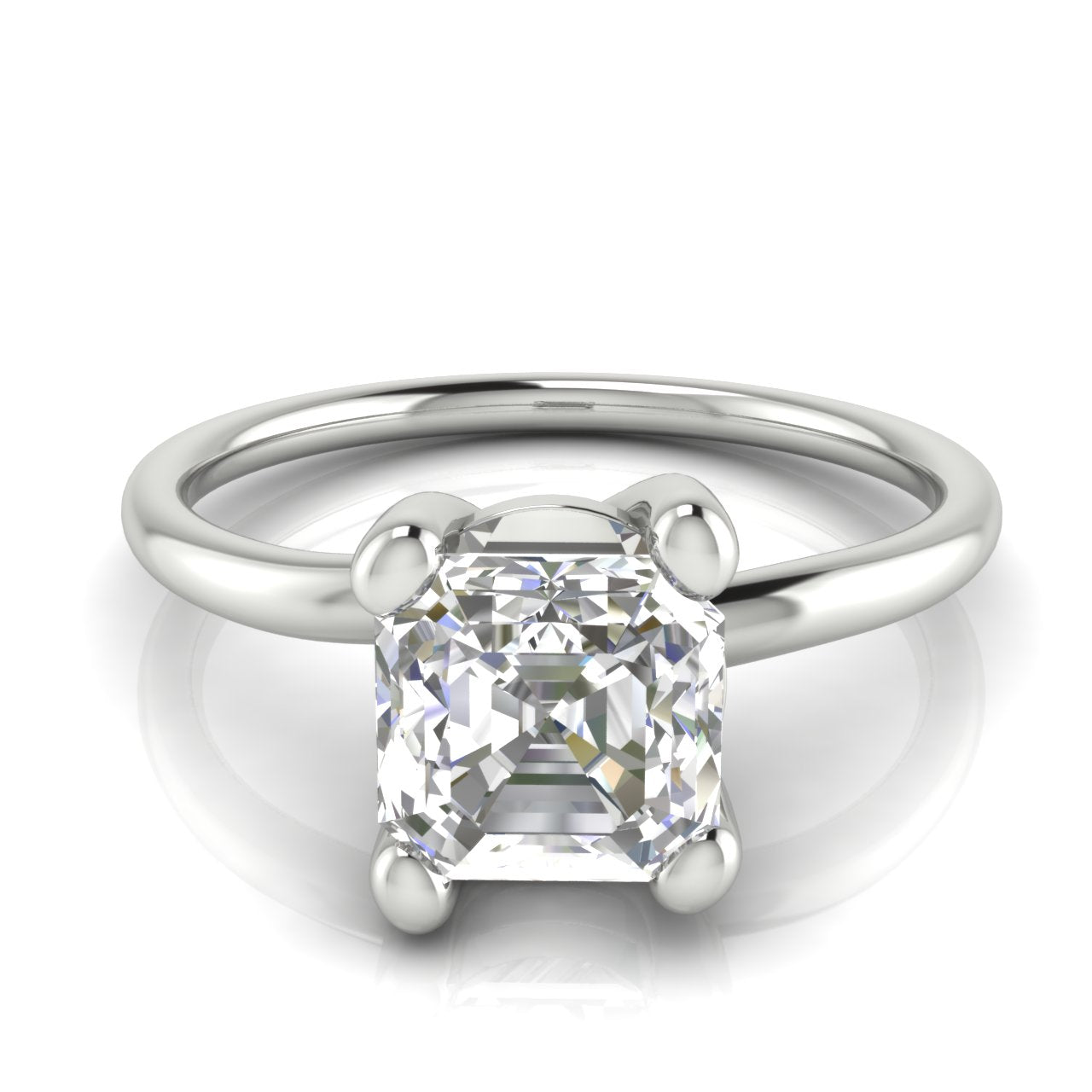 Classic Crossover Emerald Cut Moissanite Engagement Ring