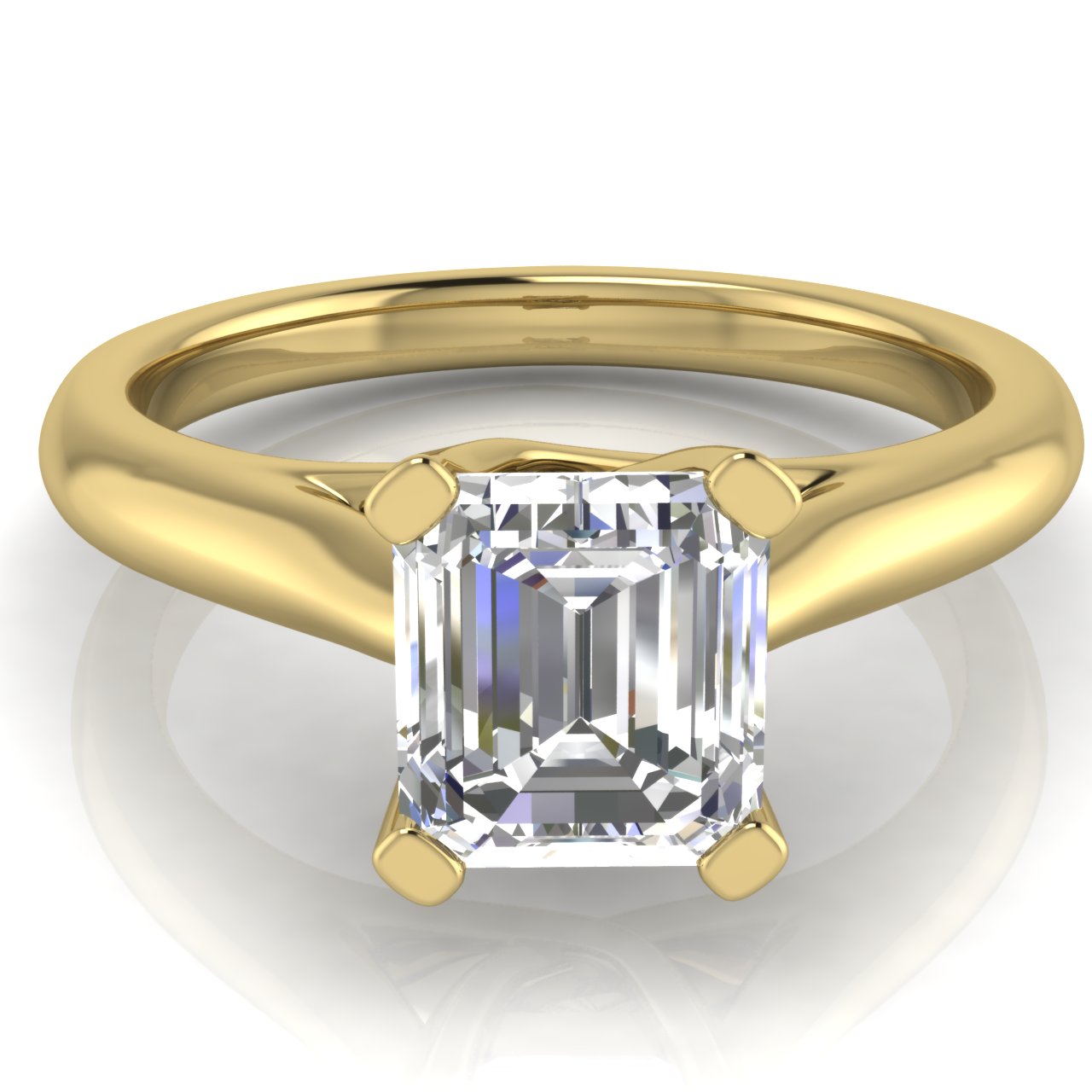 Bypass Basket Emerald Cut Moissanite Engagement Ring