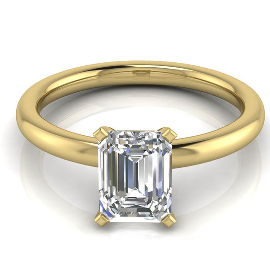 Classic Emerald Cut Moissanite Engagement Ring