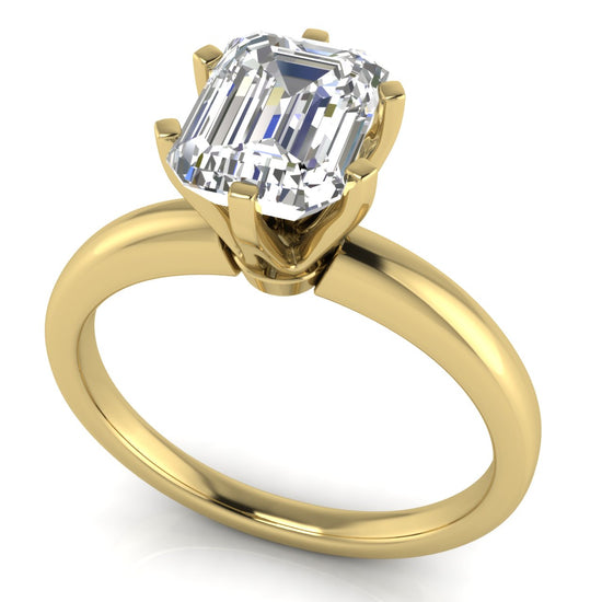 Elegant 6 Prong Emerald Cut Moissanite Engagement Ring