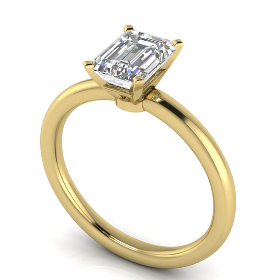 Classic Emerald Cut Moissanite Engagement Ring