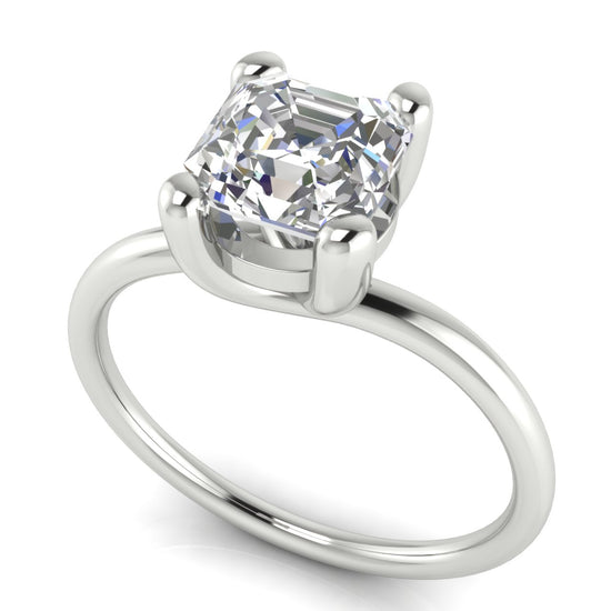 Classic Crossover Emerald Cut Moissanite Engagement Ring