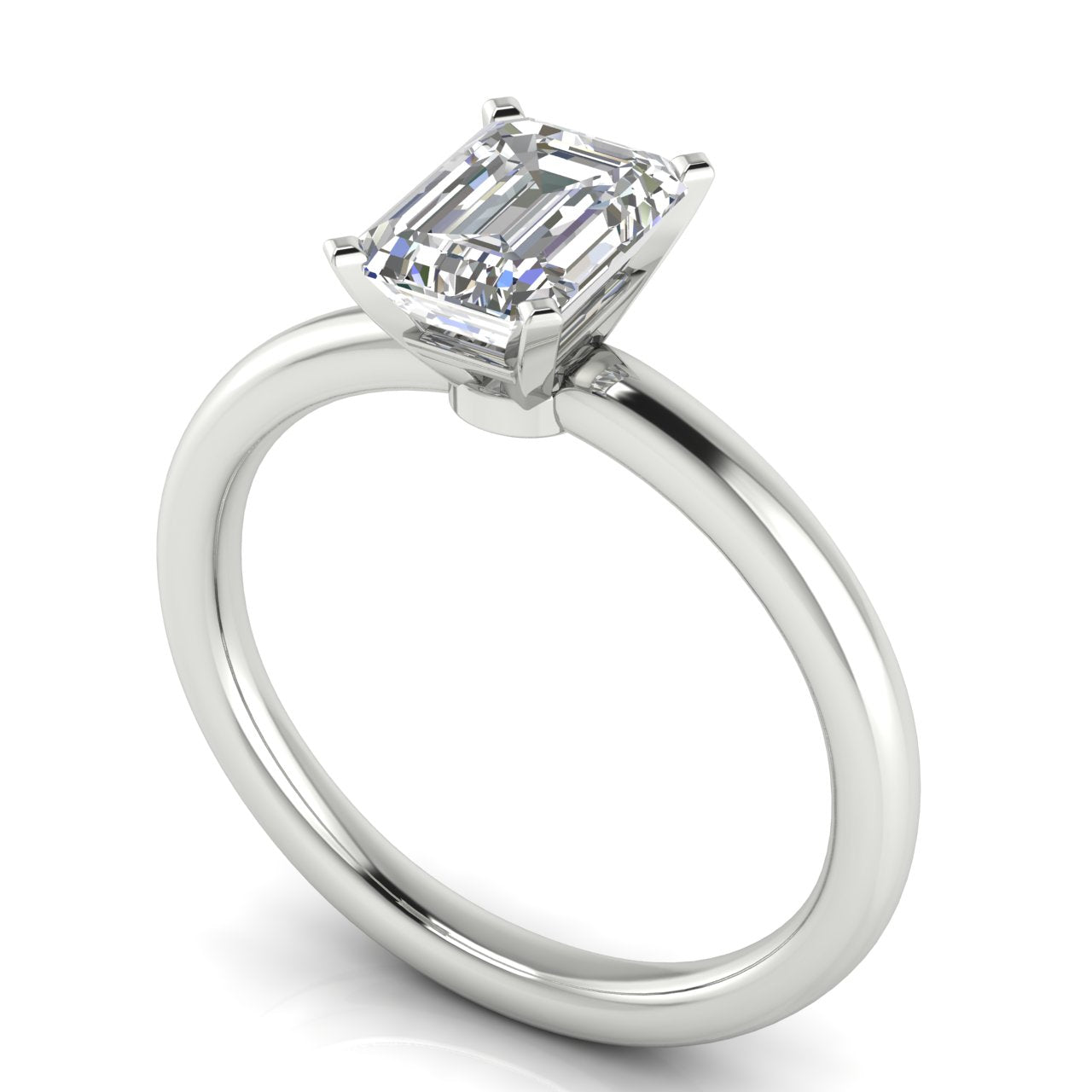 Classic Emerald Cut Moissanite Engagement Ring