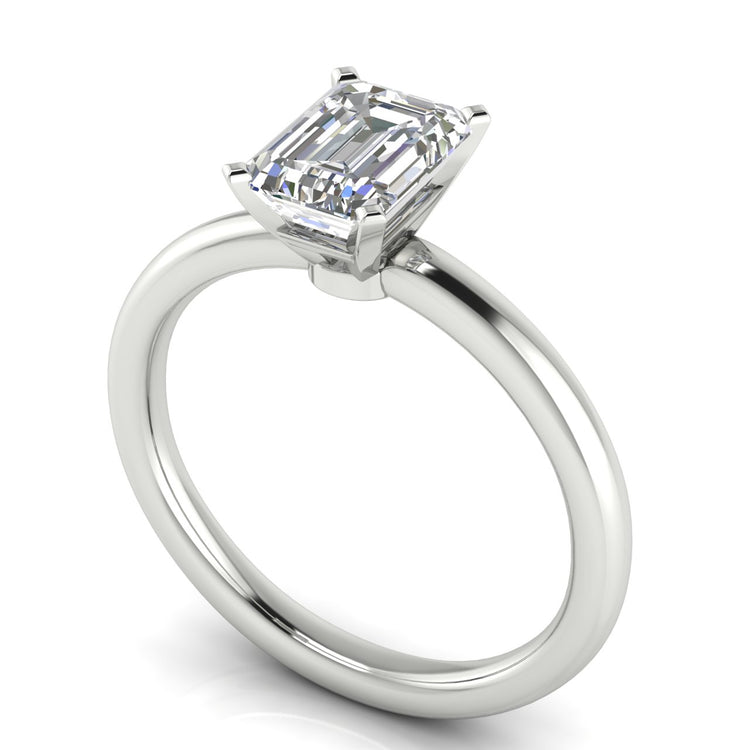 Classic Emerald Cut Lab Diamond Engagement Ring