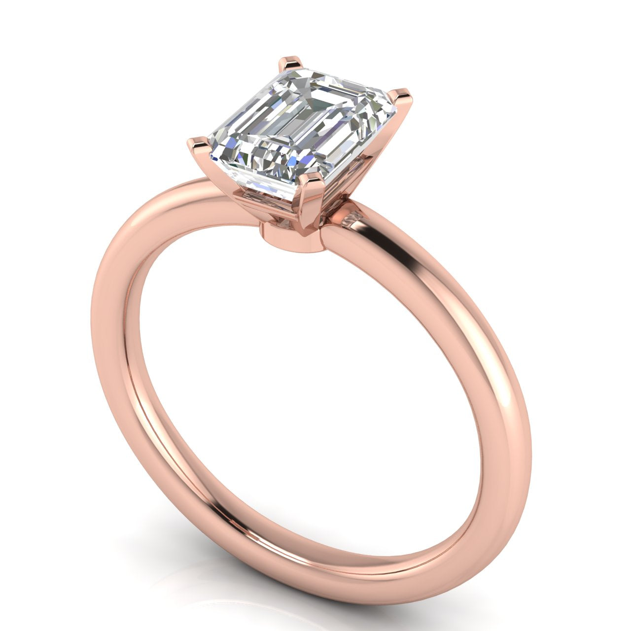 Classic Emerald Cut Moissanite Engagement Ring