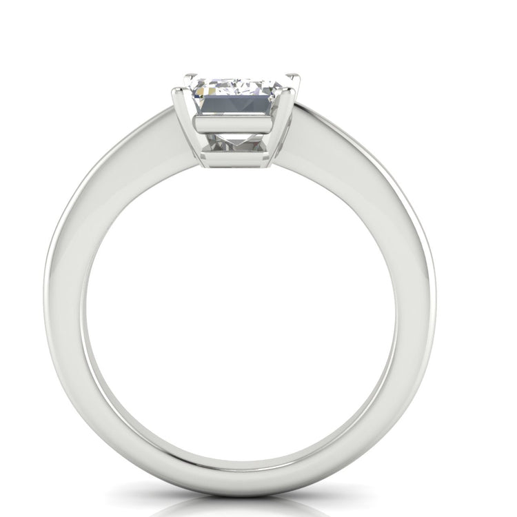 4 Prong Basket Emerald Cut Lab Diamond Engagement Ring