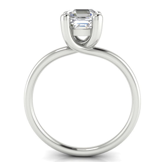 Classic Crossover Emerald Cut Moissanite Engagement Ring