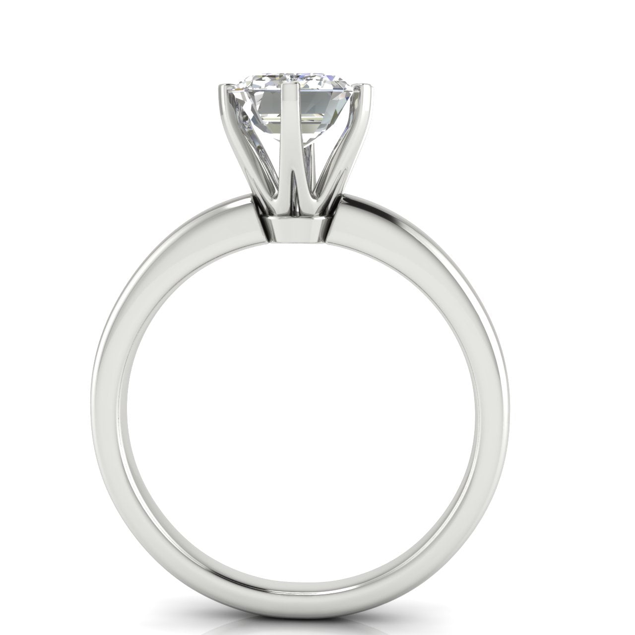 Elegant 6 Prong Emerald Cut Lab Diamond Engagement Ring