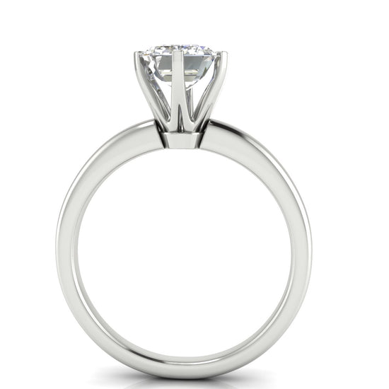 Elegant 6 Prong Emerald Cut Moissanite Engagement Ring