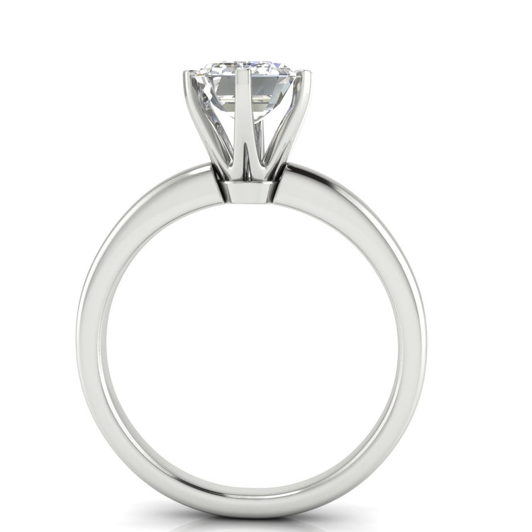 Elegant 6 Prong Emerald Cut Lab Diamond Engagement Ring