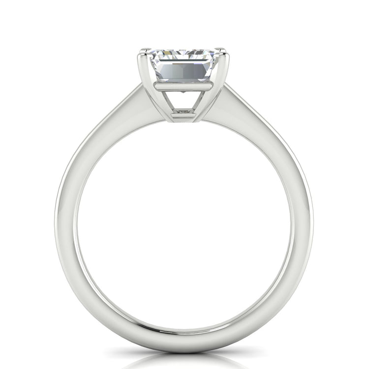 Basket Set Floating Emerald Cut Moissanite Engagement Ring