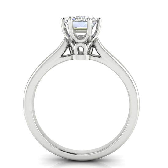 Crown Emerald Cut Lab Diamond Engagement Ring