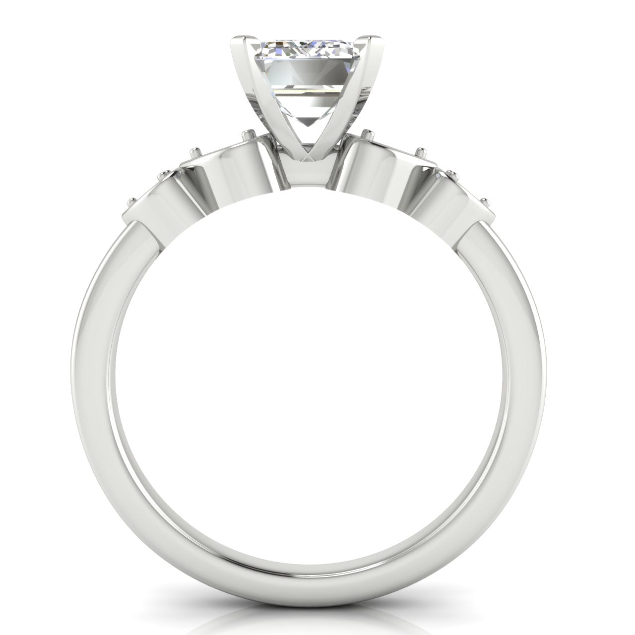 Romance Emerald Cut Lab Diamond Engagement Ring