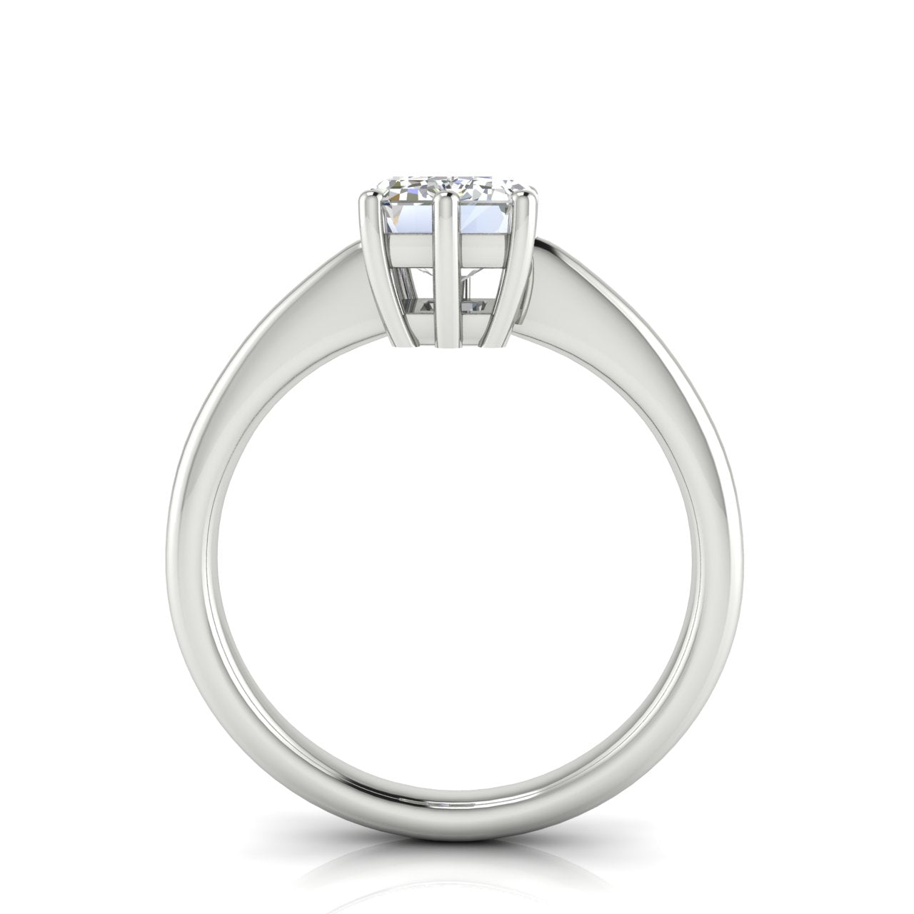 6 Prong Donut Emerald Cut Moissanite Engagement Ring