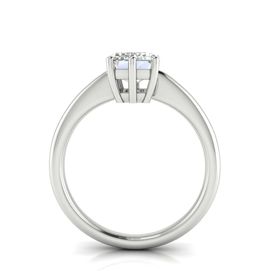 6 Prong Donut Emerald Cut Moissanite Engagement Ring