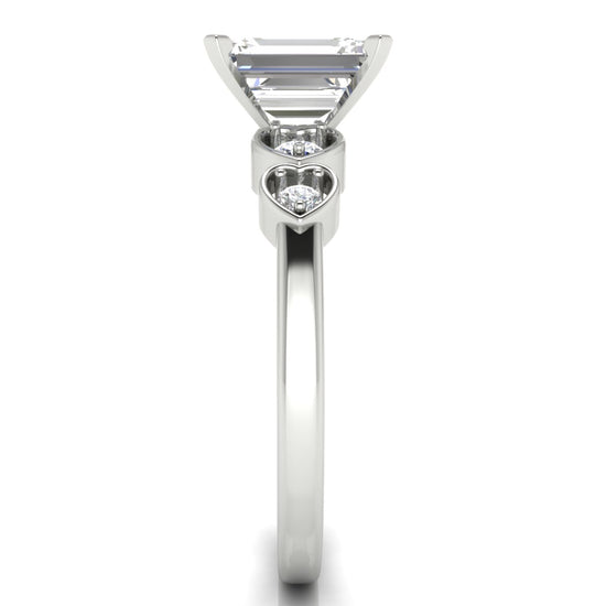 Romance Emerald Cut Moissanite Engagement Ring