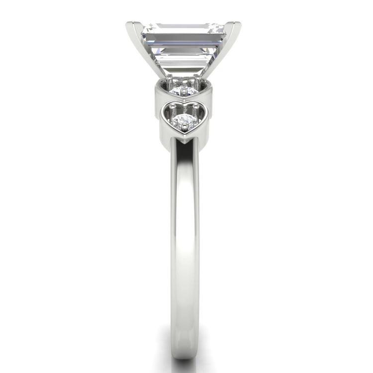 Romance Emerald Cut Lab Diamond Engagement Ring