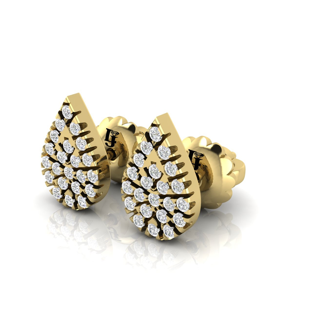 Pave Teardrop Stud Earring