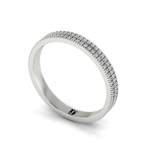 Double Row Pave Wedding Ring | LJ-LR10022A