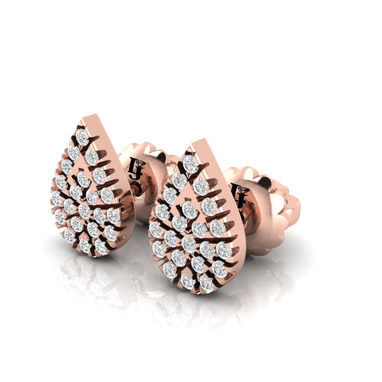 Pave Teardrop Stud Earring