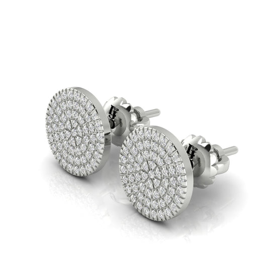 Pave Disc Lab Diamond Stud Earring