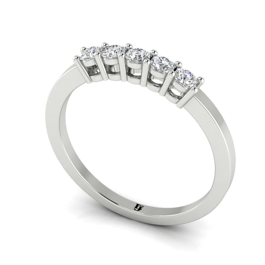 5 Stones Open Basket Set Wedding Ring | LJ-LR31A25