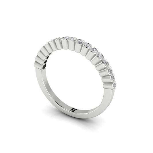 Bezel Set Half Eternity Wedding Ring | LJ-LR10286A