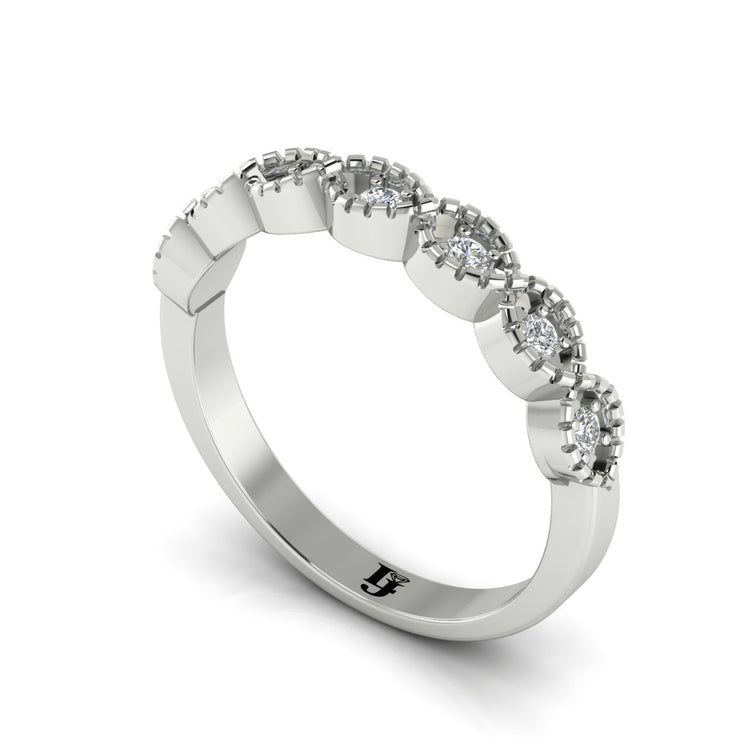 Elegant Prong Set Eternity Wedding Ring | LJ-LR10397A