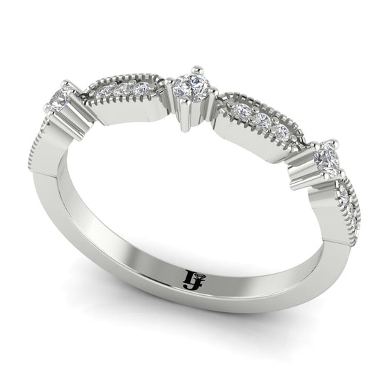 Bead Set Wedding Ring | LJ-LR11101A