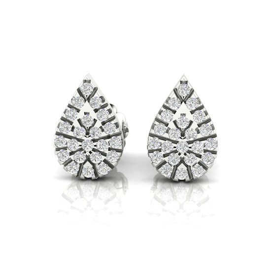 Pave Teardrop Stud Earring