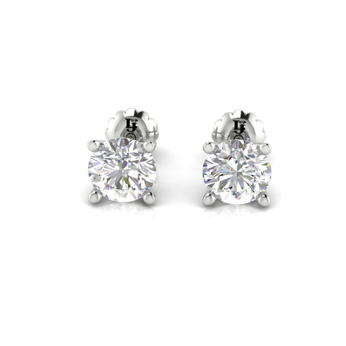 Round Martini Style Lab Diamond Stud Earring