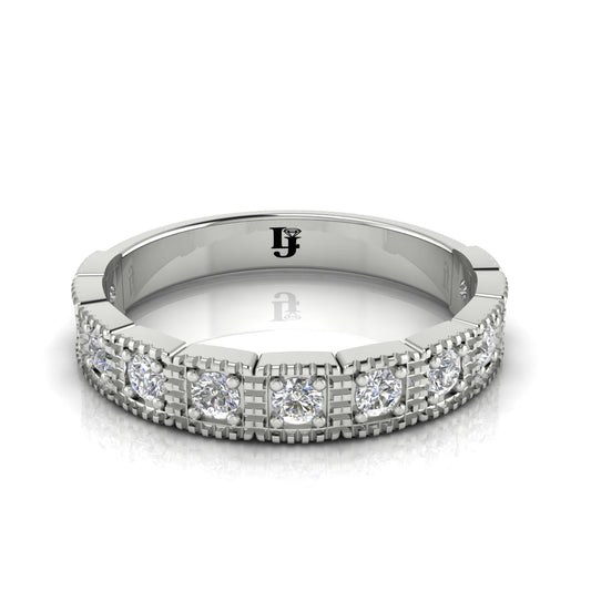 Prong Set Half Eternity Wedding Ring | LJ-LR10382A