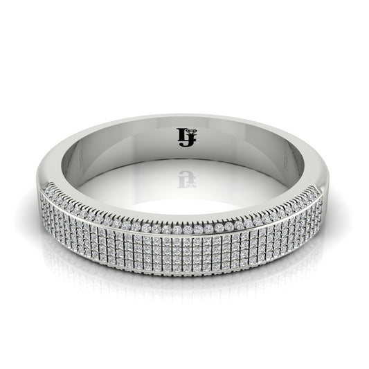 Multi Row Half Eternity Wedding Ring | LJ-LR11107A