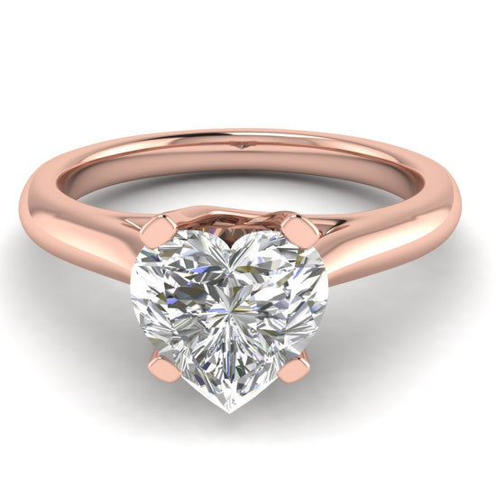 Bypass Basket Heart Shaped Lab Diamond Engagement Ring