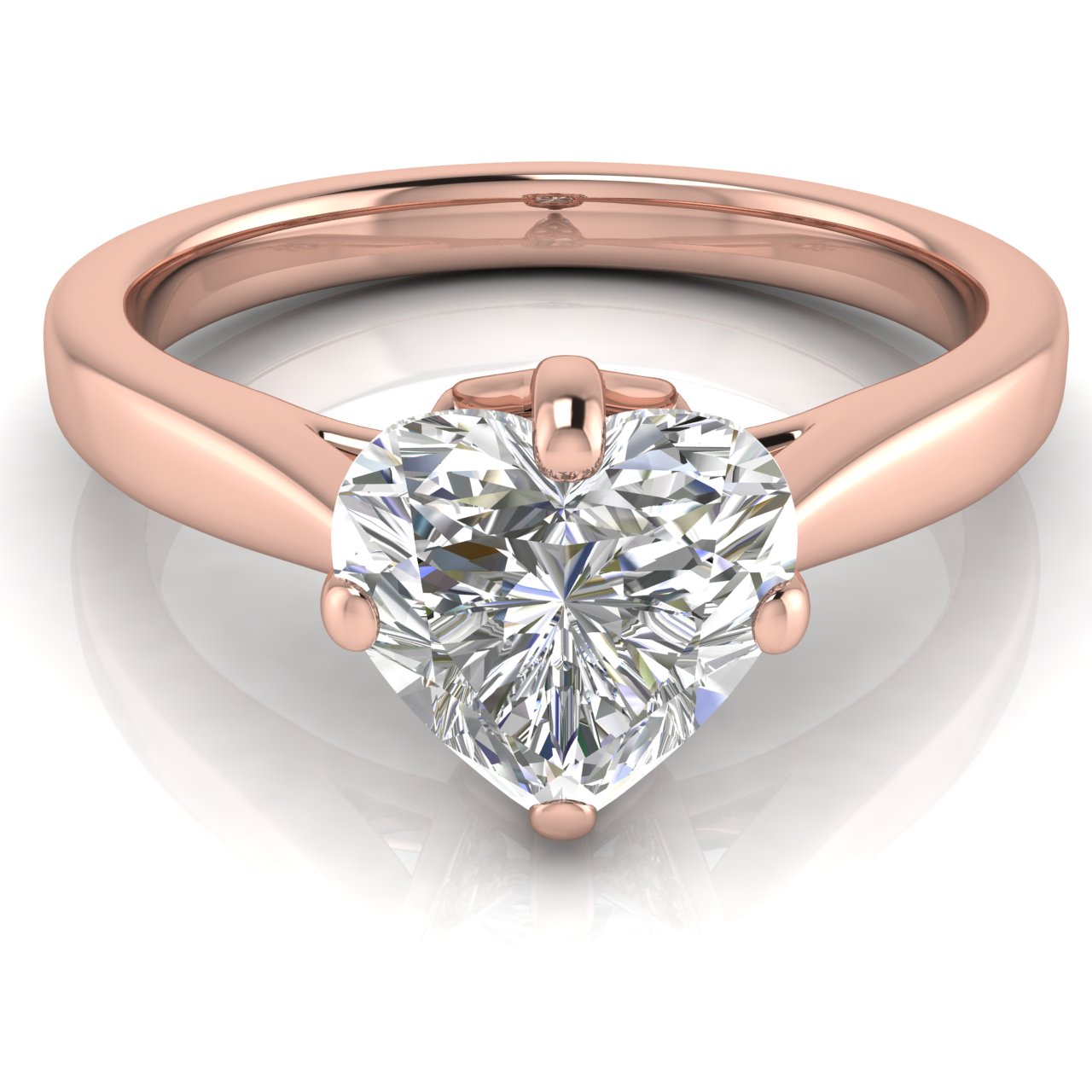 Hidden Accent Heart Shaped Moissanite Engagement Ring