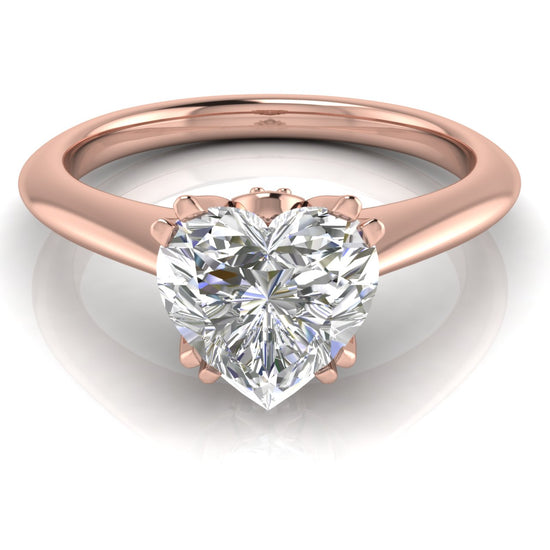 Double Prong Tulip Heart Shaped Moissanite Engagement Ring