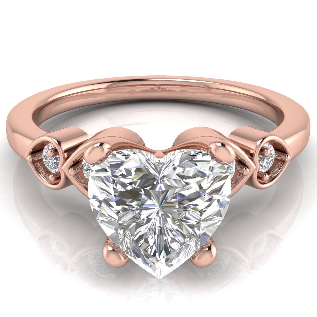 Romance Heart Shaped Moissanite Engagement Ring